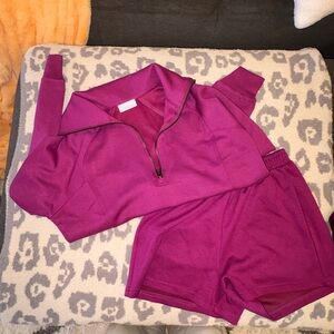 Pink Lily Magenta Pullover and Shorts Set